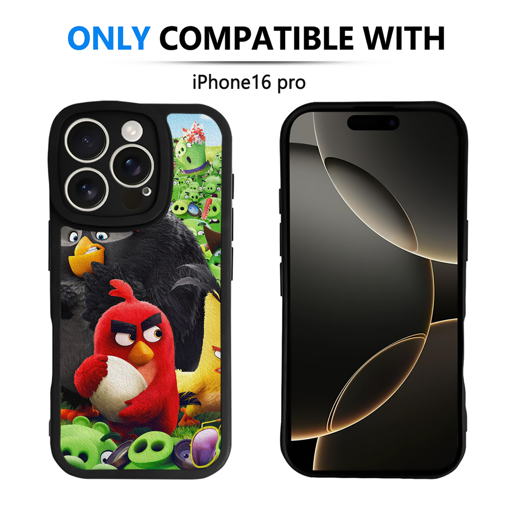 （画像用） Angry Birds アングリーバード 【iPhone 16シリーズ対応】シリコンスマホケース（レザー調） 材質：シリコン